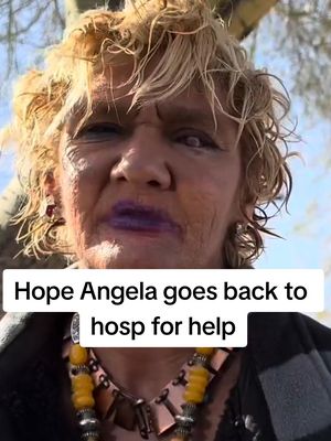 A post by @talesfromthestreets6 on TikTok caption: Hope Angela goes back to hosp for help #angelaupdate #angela #art #frank #angelahomeless #talesfromthestreets #lostinphoenix 