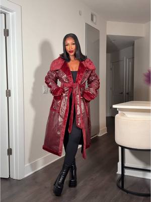 A post by @caittheegreat__ on TikTok caption: Y’all!! This coat is flying off the shelves, it’s almost sold out! 😭 And it’s on sale! If that’s not a sign to grab it now, I don’t know what is! I’m obsessed with this whole look, and the lippie? Just the perfect finishing touch! 💋  • Outfit in my LTK Shop, linked in bio ❤️