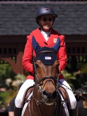 A post by @usequestrian on TikTok caption: Turning it up for Nations Cup Wellington like: 😎🔊 #USAJumping #NationsCupUSA #USEquestrian #WalkUpSong