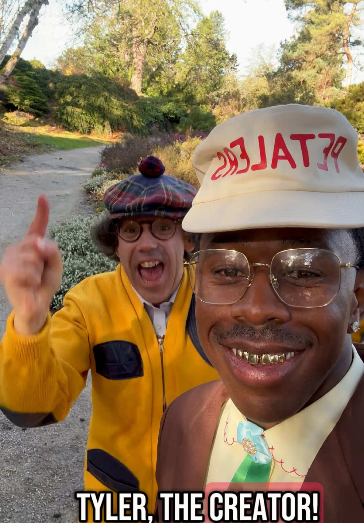 A post by @nardwuar on TikTok caption: Nardwuar vs. Tyler the Creator 2025 coming soon ! Doot doo! #tylerthecreator #vandusengardens  #nardwuar #nardwuaredits #dootdoo 