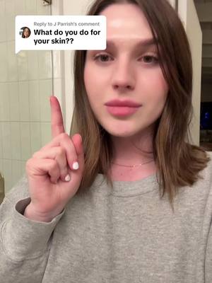 A post by @graceejamesss on TikTok caption: Replying to @J Parrish #greenscreen my skincare routine! #SkinCare #acne 