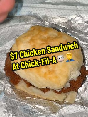 A post by @justinchopelas on TikTok caption: Let’s try🐮“Chick-Fil-A”🍗🥪  Spicy Biscuit Sandwich!🤦‍♂️ @@Chick-fil-A##fyp##Foodie##chopelasreviews##fypシ##foodvlog##foodcritic##foodreview##fastfood##chickfila