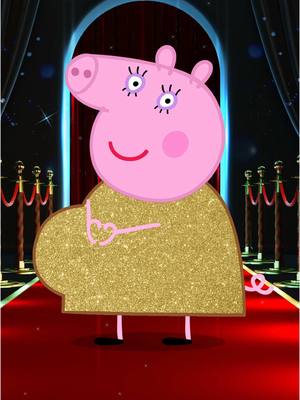 A post by @peppapig on TikTok caption: Mummy Pig has arrived and stuns in a brand-new look on the red carpet 🤩📸 #BRITAWARDS #peppapig #expectingpigchanges #pregnancy #baby 