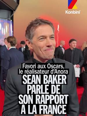 A post by @konbini on TikTok caption: Sean Baker, réalisateur du film Anora, est nommé aux Oscars 2025 dans les catégories Meilleur réalisateur et Meilleur montage, nous parle de son rapport à la France en direct des César #anora #filmtok #cesar #oscars2025 