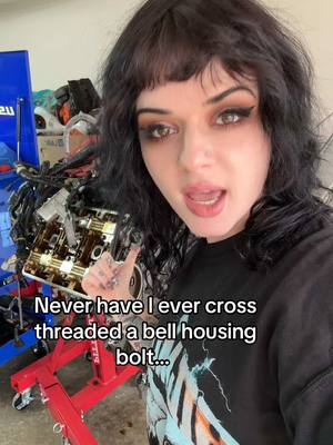 A post by @vermilionvixenmain on TikTok caption: Ya moms a garden tool 😒 #bluecollar #mechanicmeme #nsxhonda #cargirl #cars 