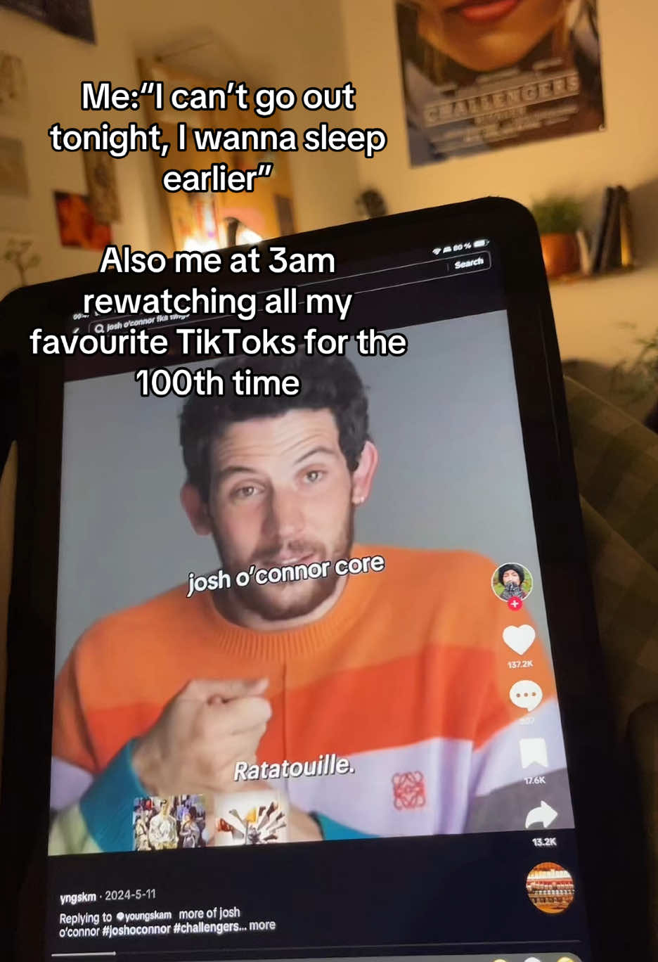 A post by @randimbublu on TikTok caption: It’s a hobby #joshoconnor #challengers #lachimera #joshoconnoredit #mikefaist #artdonaldson #patrickzweig #tashiduncan 