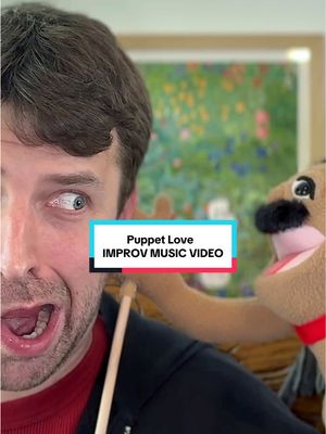 A post by @theimprovguy on TikTok caption: We’re trying something new! We improvised a song and then turned it into a music video. If you like it, help us blow this video up! We’d love to turn it into a series and maybe even a TV show! #improv #musicvideo #puppet #musicalmonday #improvbroadway 