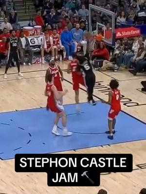 A post by @espn on TikTok caption: #stephoncastle #spurs #NBA #dunk 