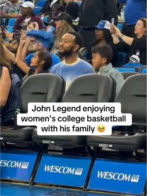 A post by @espn on TikTok caption: #JohnLegend #wbb #collegebasketball #family #USC #UCLA