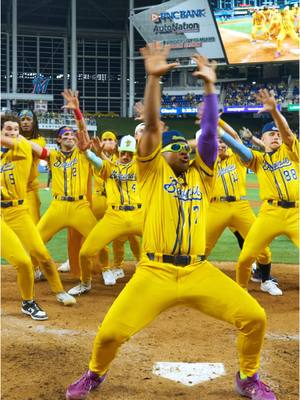 A post by @thesavbananas on TikTok caption: Miami got us feeling like City Girls 🤪 @Ty Jackson @Noah @DR Meadows  #savannahbananas #citygirls #jt #baseballboys #softballtiktoks #dancechallenge 