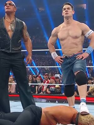 A post by @wwe on TikTok caption: We are APPALLED 😧 #WWE #JohnCena #TheRock #CodyRhodes #TravisScott