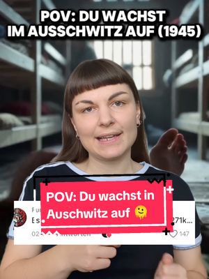 A post by @keine.erinnerungskultur on TikTok caption: POV: du bist n Wicht, der KI-Videos vom "Alltag" in Auschwitz macht. 🫠