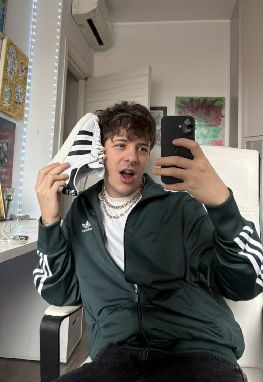 A post by @sightank on TikTok caption: MFW with my Superstar @adidas  #createdwithadidas #adv