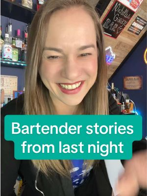 A post by @michellebellexo on TikTok caption: Bartender stories from last night, Saturday March 1st! It wasn’t even a full moon! What happened!? #bartenderstories #greenscreen 