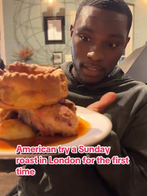 A post by @tyshonlawrence on TikTok caption: Replying to @Niyah I’m in London and I had to try a Sunday roast for the first time!!! 