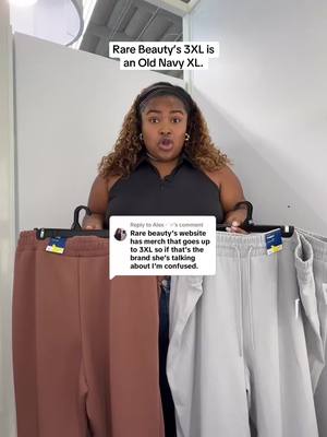 A post by @samyra on TikTok caption: So once again—Rare Beauty’s merch is NOT size inclusive.