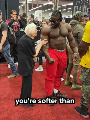A post by @rosssmith on TikTok caption: Granny messes with bodybuilders 😤💪 Part: 5 #fitness #bodybuilding #gym 