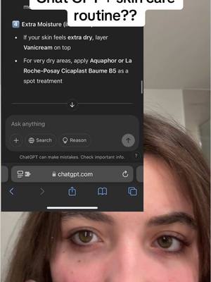 A post by @kristenrodr02 on TikTok caption: Chat gpt gave me a really helpful skin routine while on accutane #fyp #ai #accutanejourney #skincareroutine 