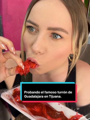 A post by @kristennmedinaa on TikTok caption: Probando el famoso turrón de Guadalajara en Tijuana. #kristennmedina #fyp #parati #turrondeguadalajara #turron #tijuana 