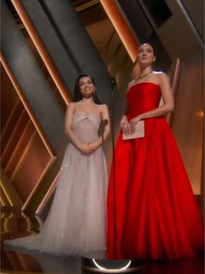 A post by @disneystudios on TikTok caption: Rachel Zegler and Gal Gadot, stars of Disney’s #SnowWhite, present the Academy Award® for Best Visual Effects.