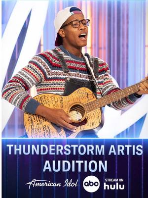 A post by @americanidol on TikTok caption: @Thunderstorm Artis amazes with beautiful love song, "Don't Let Me Let You Go" #americanidol 