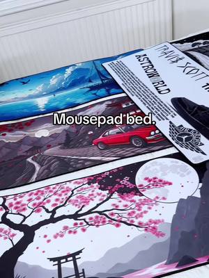 A post by @glidepadsmousepads on TikTok caption: Mousepad bed. #mousepad #mousepads #gaming #GamingSetup #techtok #techtokreview #fyp #viral #glidepads 