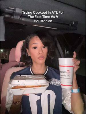 A post by @arianacossie on TikTok caption: cookout was good!! #cookout #foodreview #atlfoodie #foodtiktok 