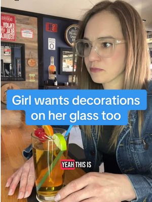 A post by @michellebellexo on TikTok caption: True story sent in from @Heather Marie 🥰 girl wants decorations on her beer so she can feel special #bartenderstories #somethingfruity #fruitydrink #fruitbeer 