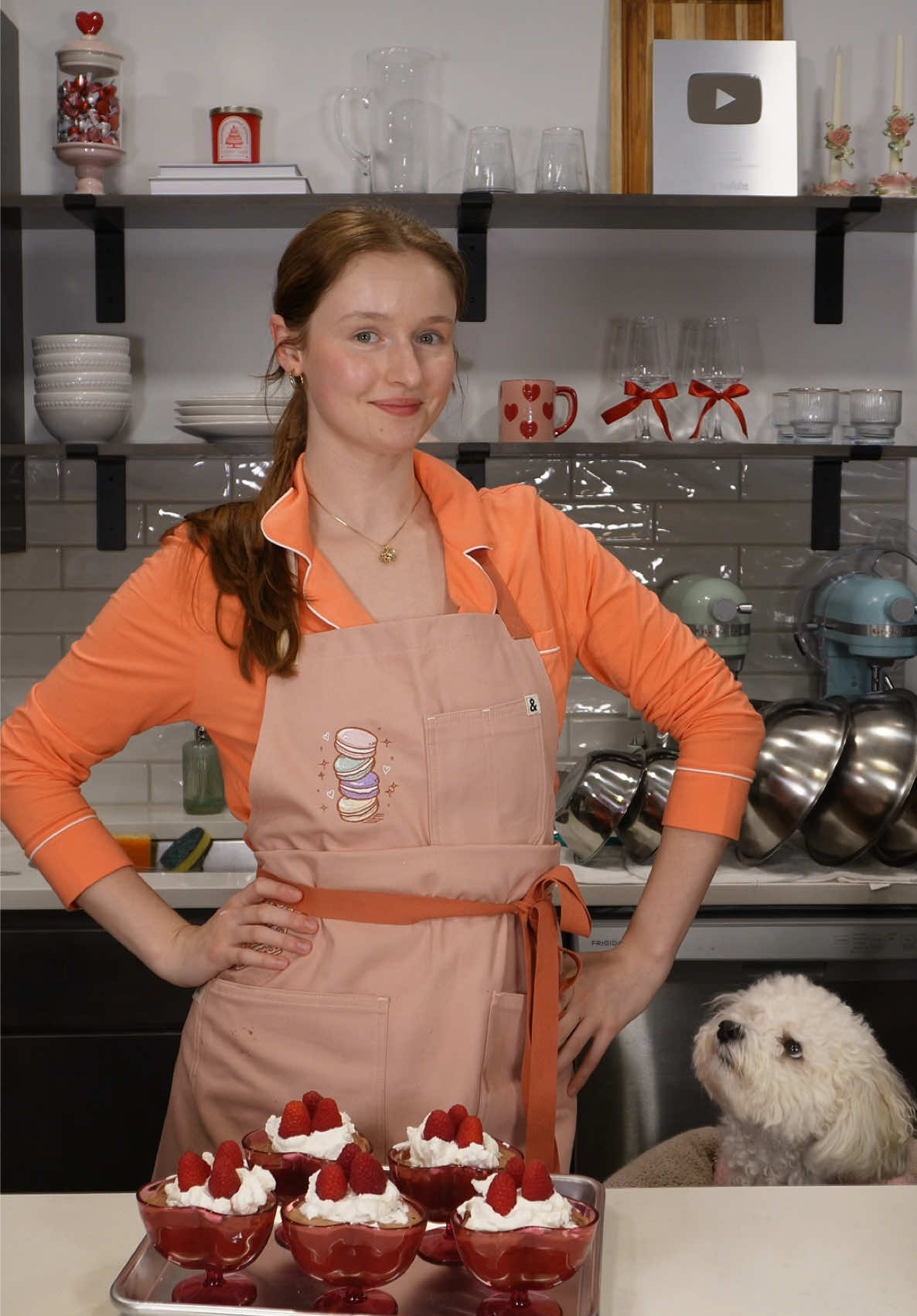A post by @savsgotcake on TikTok caption: I fear it will never not be chaotic when I’m in the kitchen❤️🙃🍫 I made a 2 ingredient chocolate mousse!  #homebaker #dessert #chocolatemousse #wicked #wickedmovie #galentines #chocolate 