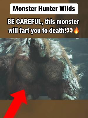 A post by @puzzleknows on TikTok caption: BE CAREFUL, this monster will fart you to death! Monster Hunter Wilds #gaming #GamingOnTikTok #fyp #f #games #MonsterHunter #foryoupage #monsterhunterwilds #monsterhunterwild #mh #monsterhunterworld #eldenringhype #boss 