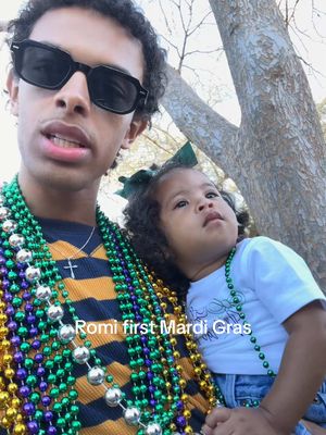 A post by @noahloyden on TikTok caption: FIRST MARDI GRAS WITH THE BABY