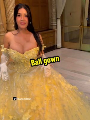 A post by @tinaexplorez on TikTok caption: Waiting for Beast @tinaexplorez_2 #fyp #viral #OOTD #ballgown #fancy #beautyandthebeast #disney 