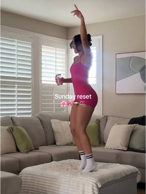 A post by @joellerahebb on TikTok caption: starting the week off with a clean home and a fulfilled soul is one of the best feelings 💖💌  pink fit from @Fabletics  and don’t forget to stay hydrated while cleaning and working out ✨ drinking my @One Sol electrolytes and bcaas 🫶 #CleanTok #sundayreset #sundayroutine #cleanwithme #workout #workoutmotivation #fyp #fy #fableticsambassador 