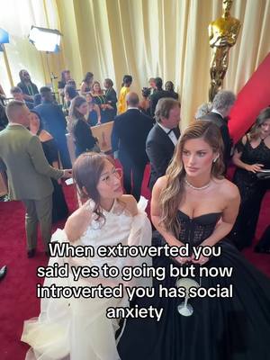 A post by @yoleendadong on TikTok caption: When you start getting shy be like.. @Hannah Stocking #oscars #Oscars2025 @The Academy 