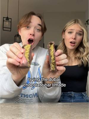 A post by @joshhallan on TikTok caption: the we were both scared when the chocolate broke