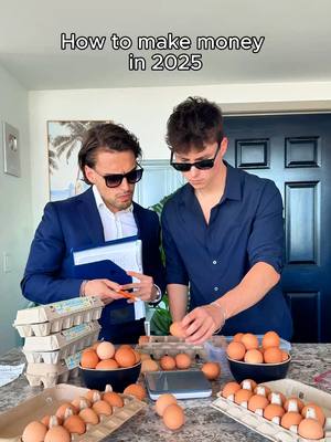 A post by @fabioandben on TikTok caption: How to make money in 2025  @faffapix @itsbenreid   #fabioandben #eggs #fyp 