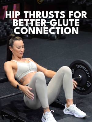 A post by @lisafiitt on TikTok caption: Feeling those quads dominate during your hip thrusts? Try this tip to connect better with your glutes! 🍑 #glutes #hipthrust #gluteworkoutsforwomen #gluteworkout #FitTok #fitness #GymTok #gym 