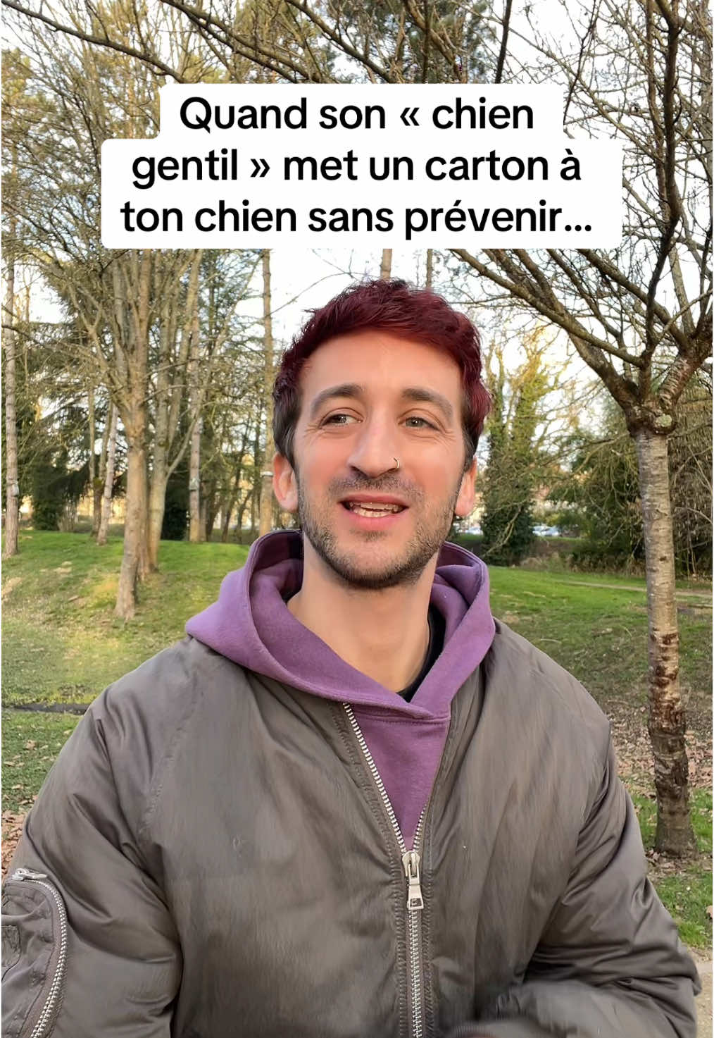 A post by @lecoledelameute on TikTok caption: « Vous inquiétez pas il est gentil… » on les adore ceux là 😂 #chien #chiens #educationcanine #educateurcanin