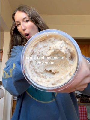 A post by @glowwithella on TikTok caption: Protein Cheesecake Ice Cream 🍦 made with @Simple Mills sweet thins, my fav crispy crunchy snack #simplemillspartner  Ingredients - 1.5 cups half and half  - 2/3 cup cottage cheese  - 2 tsp vanilla extract  - 1/3 cup maple syrup  - Dash of salt  - @simplemills honey cinnamon sweet thins (measure with your <3) Recipe * If using an ice cream maker — blend everything but the sweet thins together and pour into ice cream maker. Toss in the sweet thins while mixing  * If using a ninja creami — blend everything but the sweet thins together, freeze overnight in container, once frozen, add to Creami and select “Light Ice Cream”, Remove from creami, add 2 tbsp of milk and the sweet thins and select “Mix-In” * If no ice cream maker — place a bowl in the freezer the night before, blend ingredients, then pull out cold bowl from the freezer add in blended ingredients, using a handheld whisker, begin to whisk, whisk until thickened in consistency but not yet whipped cream, cover the bowl and place in freezer, every hour pull out from the freezer and stir, making sure to scrape the sides, after the last couple hours mix in the sweet thins and after about 6 hours you’ll have ice cream!!! 