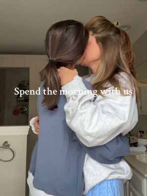 A post by @lundenandolivia on TikTok caption: Spend the morning with us 🤍 #lundenandolivia #Vlog #minivlog #wlw #wlwcouple #wlwtiktok #wlwlesbian #lesbiansoftiktok #lesbiancouple #morningroutine #couplegoals #fyp #trending #goldenretriever 