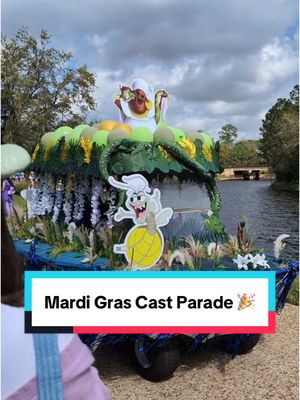 A post by @disneyparks on TikTok caption: The good times rolled at the #MardiGras cast member parade! 🎉🎶 #DisneyWorld #DisneyCastLife #DisneyResorts