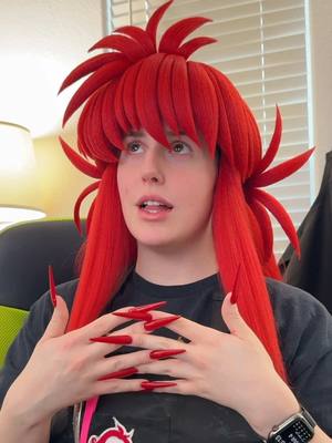 A post by @umbrawigs on TikTok caption: TAKE THAT BETA BLOCKER GIRL, don’t know a thing about Kurama but this feels right . . #wigcommission #wigmaker #wigstyling #cosplaywigs #kurama #kuramawig #yuyuhakusho #creatorsearchinsights 