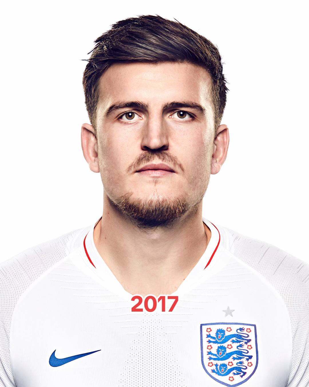 A post by @england on TikTok caption: Maguire through the years 👦👨🏴󠁧󠁢󠁥󠁮󠁧󠁿 #england #threelions #harrymaguire 
