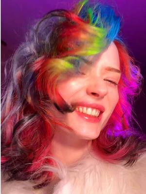 A post by @ksenkanesesh on TikTok caption: MY NEW HAIR COLOR 🌈 glitch & rainbow hair  как всегда огромное спасибо моей любимой @Rina Romashkova 