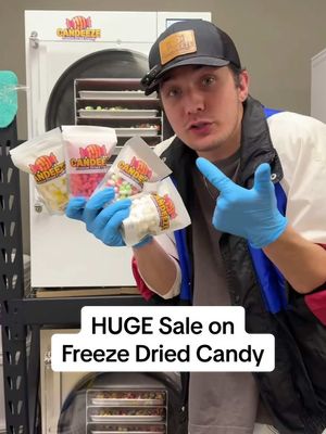 A post by @candeezeco on TikTok caption: If you want a crazy discount on Freeze Dried Candy… just join our LIVE for the special deals! #candy #freezedried #livestream 