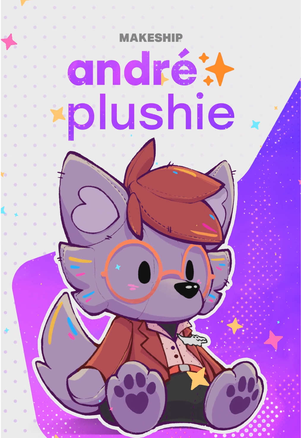 A post by @andre_moraph on TikTok caption: 🧸 André plushie!!✨ 🔗Link in Bio ➡️