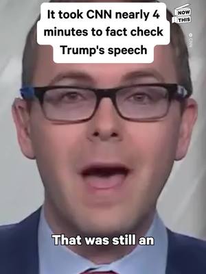 A post by @nowthisimpact on TikTok caption: If Trump's speaking, he's lying... shocking