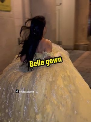 A post by @tinaexplorez on TikTok caption: The ending lol 🤣 @tinaexplorez_2 #fyp #viral #OOTD #ballgown #fancy #beautyandthebeast #disney #fypシ #usa🇺🇸 #blowthisupforme 