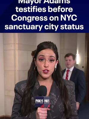 A post by @fox5newyork on TikTok caption: New York City Mayor Eric Adams testified before Congress Wednesday on the city's response to President Donald Trump's immigration plan. FOX 5 NY reports from Washington D.C.