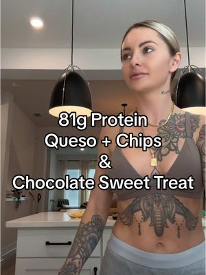 A post by @trainwithshay on TikTok caption: Sweet Treat + Queso n Chips= 81 grams protein 🔥🔥